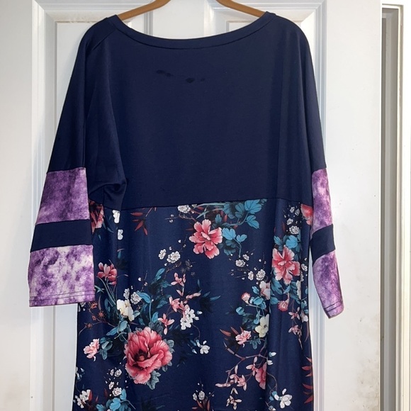 Tunic high low floral color block weekend by Suzanne Betro 1X‎ NWT - Picture 8 of 8